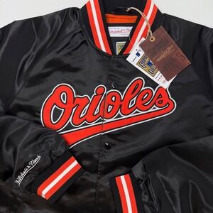 Mitchell‎ Ness Youth Baltimore Orioles Satin Baseball Jacket XL 18-20 NEW